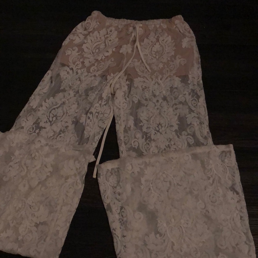 Bell bottom lace pants
